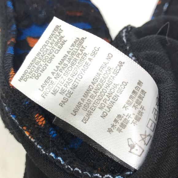 Sinful by Affliction Swimsuit Bikini Bottom Black Blue Orange Lace Size Medium - Picture 7 of 8